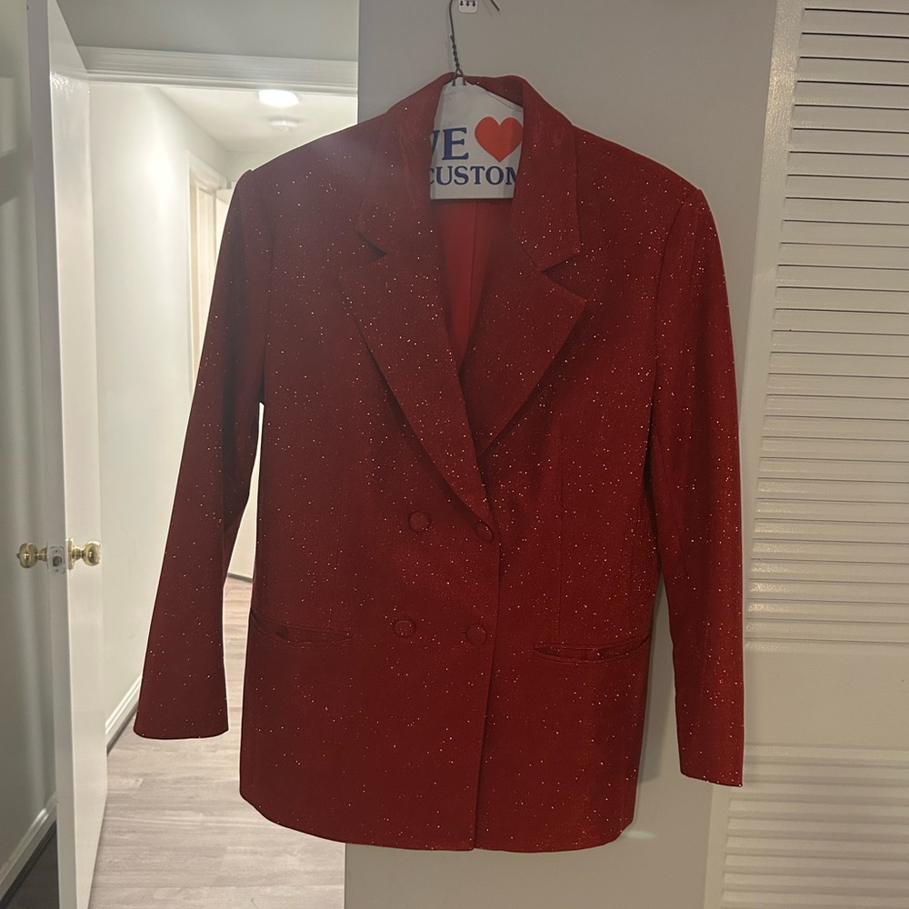 Lala red sparkle suit